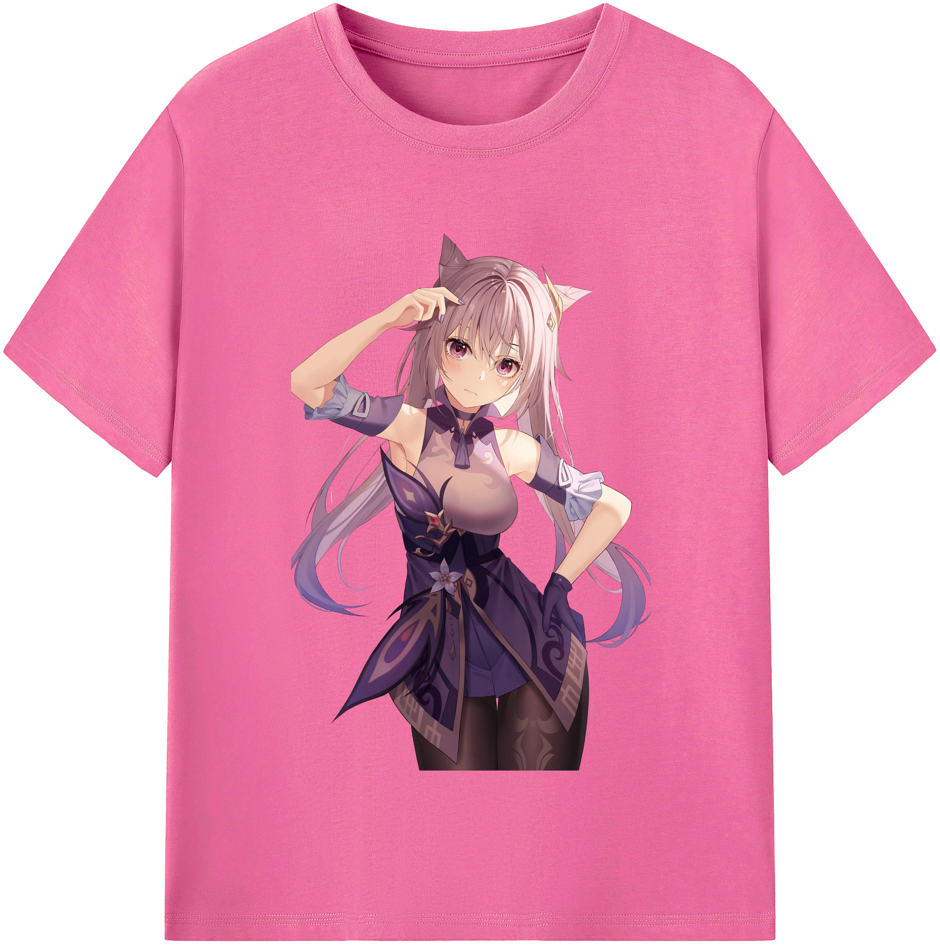 げんし神 刻晴 こくせい genshin Kokusei レディースカジュアルプリントTシャツ（綿100％）